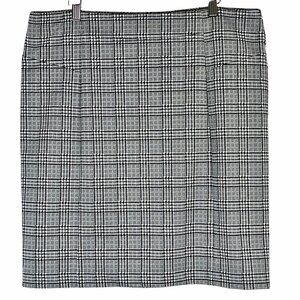 Michael Kors Womens Black Gray White Houndstooth Pencil Skirt XL Back Zip NWOT